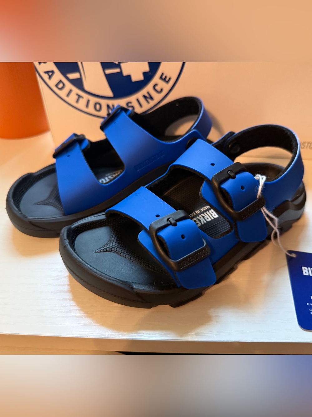 Birkenstock Kids Electric Blue Two-Buckle Sandal Childs 9